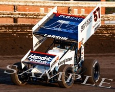 KYLE LARSON 57 FINLEY FARMS SPRINT CAR ON TRACK 8X10 GLOSSY PHOTO R3