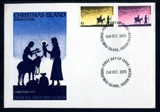 1975 Christmas Island Christmas FDC - Postmarked 2/10/1975 Christmas Island
