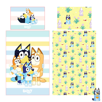 BLUEY ''FAMILY'' Einzelbettwäscheset mit Bluey und Family