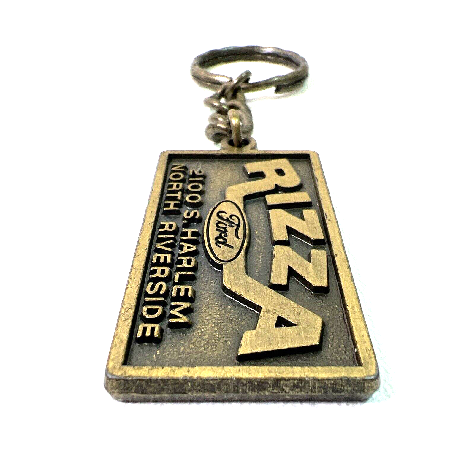 Vintage Metal Keychain Joe Rizza Ford Auto Car Dealer North Riverside