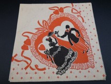 Vintage Valentine's Day Crepe Paper Napkin Cancing Couple Made in the USA