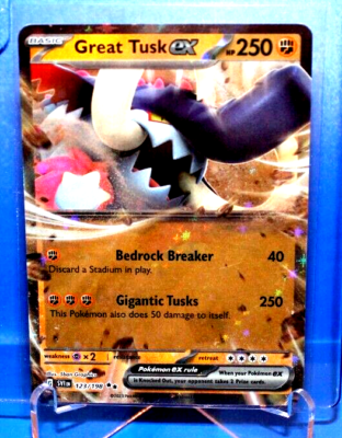 great tusk pokemon card value Amazon.com: Pokemon - Great Tusk ex 230/198 - Scarlet & Violet - Ultra Rare main image 1