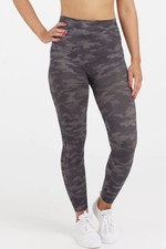 Spanx Look At Me Now Cropped Seamless Leggings black gray camo size S