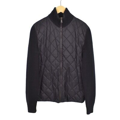 Prada Jacket Quilted Knit Switching Wool 46 Black Black Prada Jacket Quilted Knit Switching Wool 46 Black Black