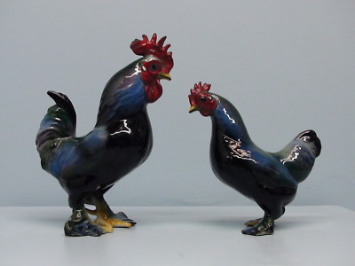 Extremely Rare Hagen Renaker Blue DW Banty Chickens | eBay