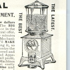1902 Enterprise Vending Machine Print Ad Perfection Gumball Antique Original C53