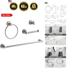 Bathroom Accessory Set Brushed Nickel 4-Pieces Bathroom Towel Rack 24 Inches ...
