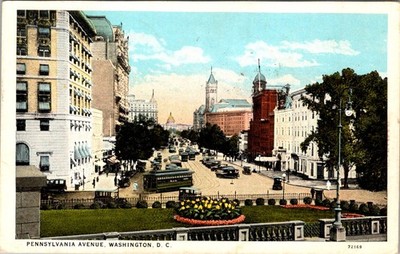 Pennsylvania Ave Washington DC PC ~1915 Capitol Trolley Cars Northwest Reynolds