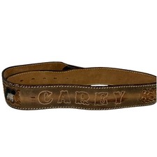 Vintage Hand Tooled Western Belt WOMENS CAREY Personalized Flowers Rodeo 36  