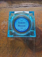 Light Blue Depression Glass Ashtray 1930-40s Tower House 