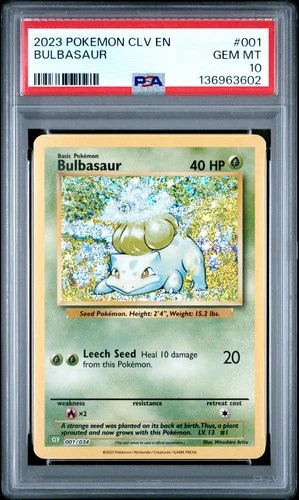 Bulbasaur 001/034 PSA 10 Classic Collection CLV Pokemon Card Game