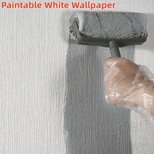 1-6X White Blown Vinyl Wallpaper Embossed Textured Patterned Paintable Plain UK