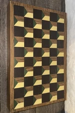 L'Objet Folding Backgammon Game Green White G341 Complete Set