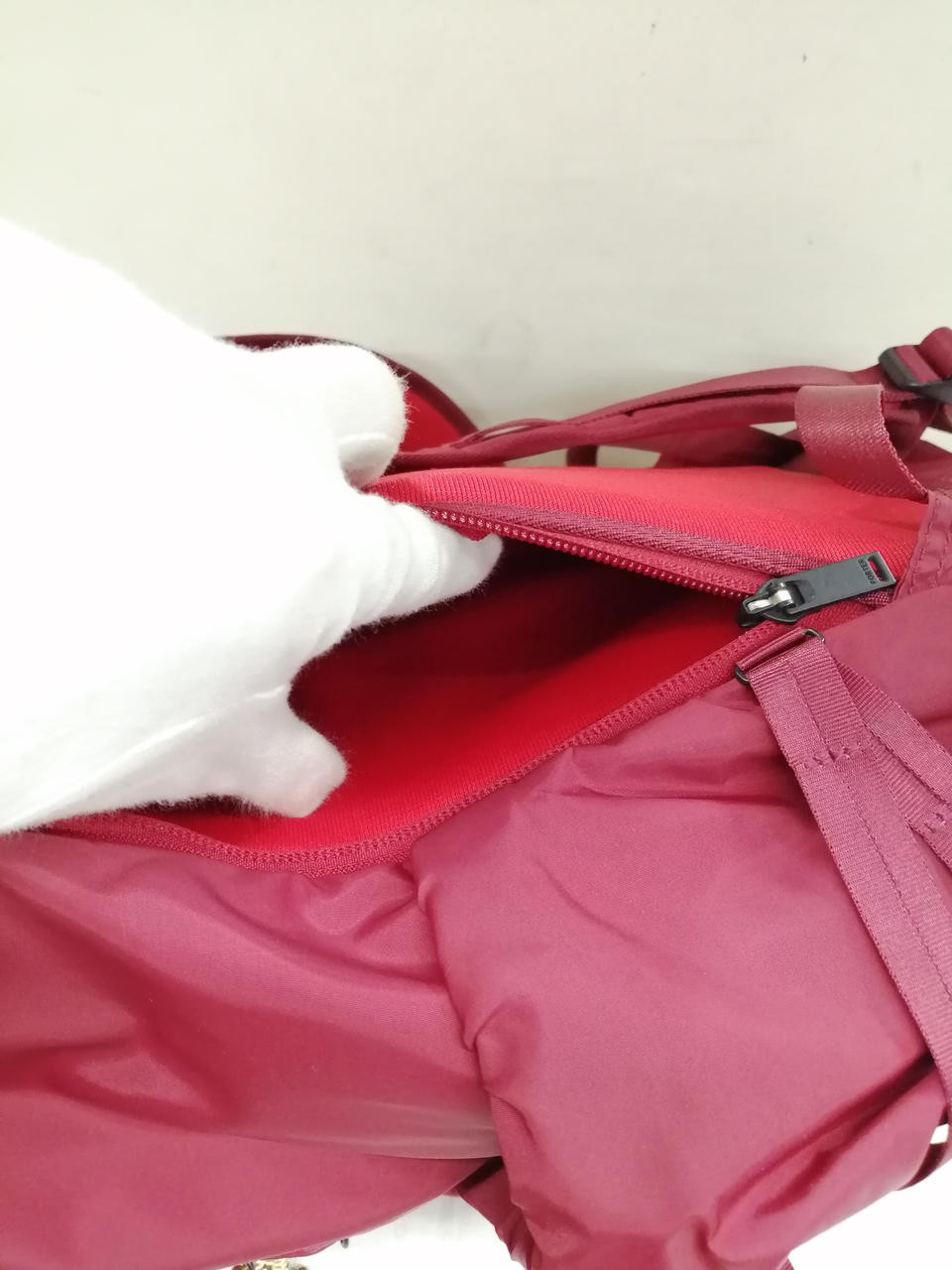 Cape Backpack Model Red Missing Handle Stain Port… - image 12