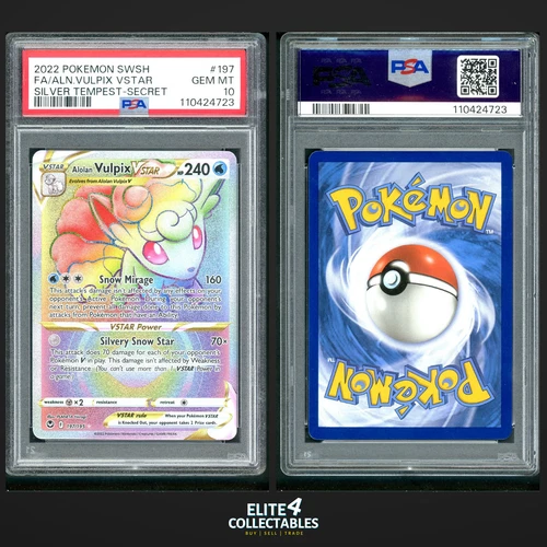 Alolan Vulpix VSTAR 197/195  - PSA 10 (Silver Tempest)