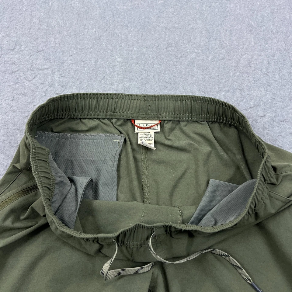 "Pantalones multideporte LL Bean para hombre grandes 30"" entrepierna regular tirar de verde salvia Gorp" Foto 2 de 4