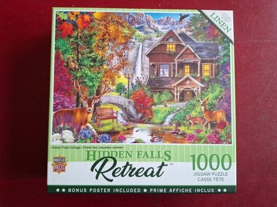 Puzzle US Import Hidden Falls Cottage 1000 komplett Master Pieces Sammlung Paket