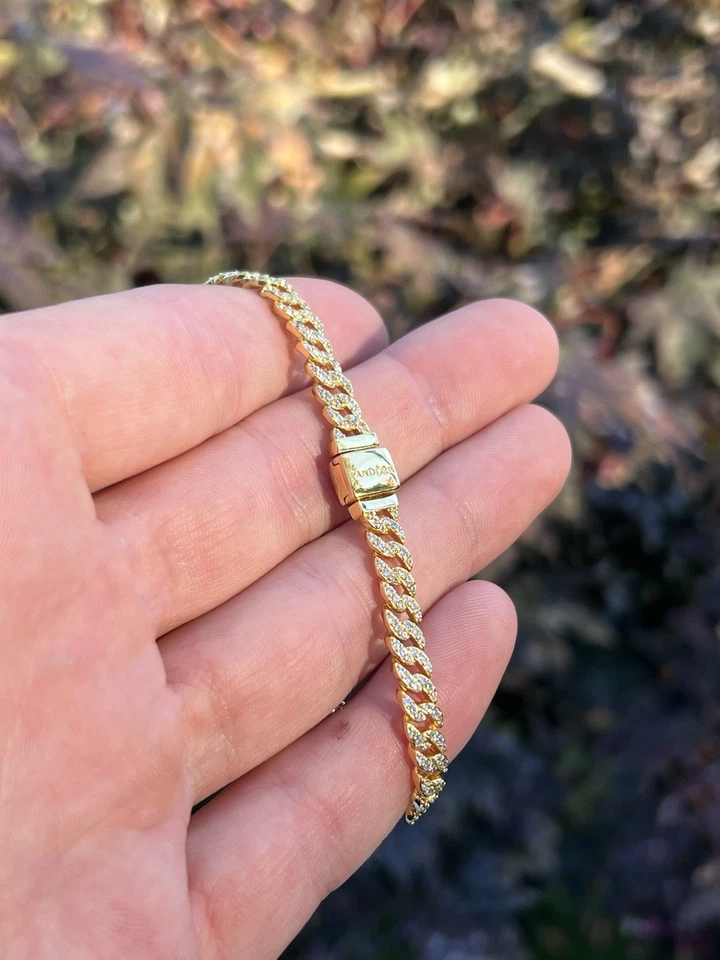 Pulsera Cadena Cubana Pavé Atemporal Oro 14K Pandora - Ligeramente Usada Foto 4 de 4