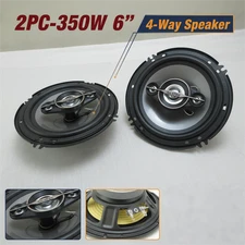 2Pcs 6" 4-Way Car Speaker - 95W RMS/350W Peak, Dust Cover+Wire