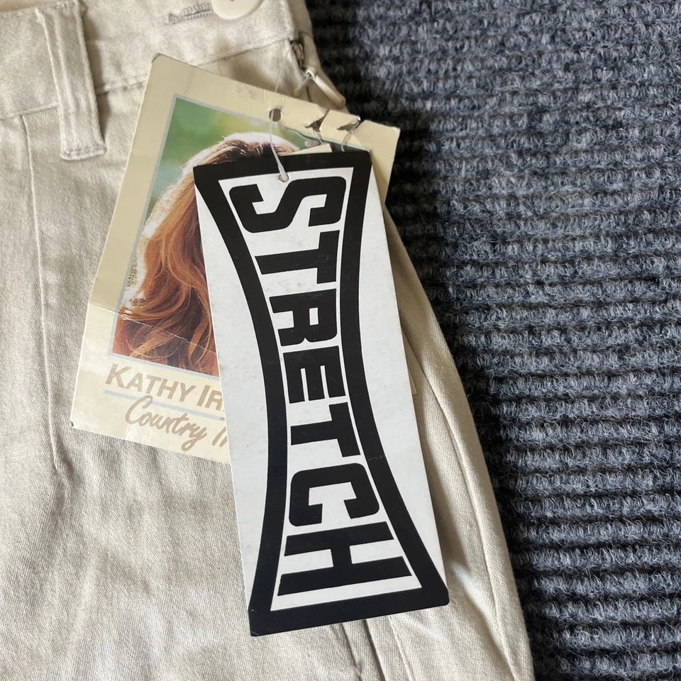 Kathy Ireland 女式裤子尺寸 3 4 3/4 弹力裤子 Deadstock 复古 Y2K 全新 — 第 2/4 张图片