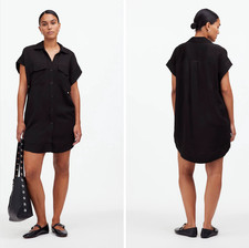 Madewell Utility Button-Front Women's Linen Blend Mini Dress Size Small