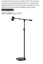InnoGear Microphone Stand, Boom Arm Mic Stand Floor Detachable Height Adjusta...