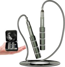   Cuerda de saltar r pida, antienredos, plegable, cable PVC resistente para fitn