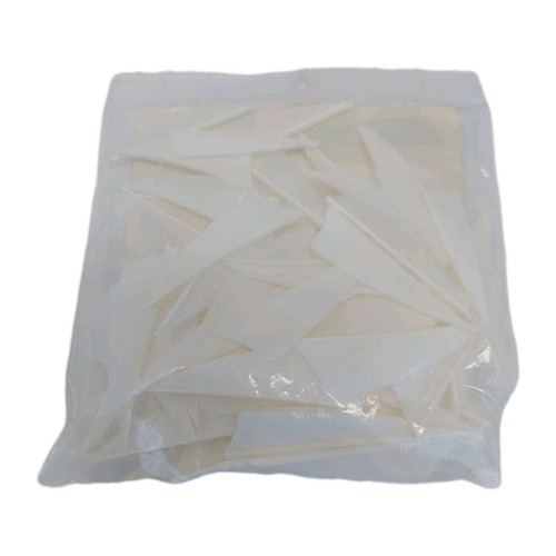 100pk Gateway Feathers 2.25" Left Wing: Shield Fluorescent White 214LSSFW-100 - Picture 4 of 4