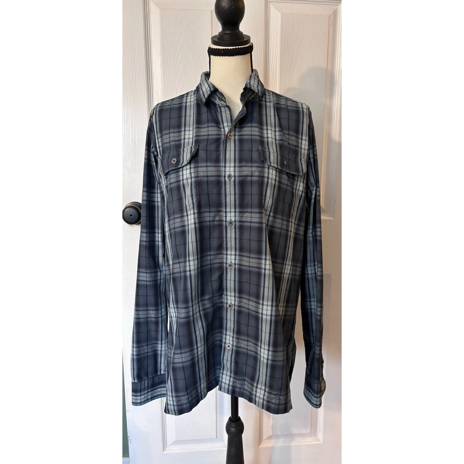 Kuhl Men's Button Down Shirt Long Sleeve Blue Plaid Outdoors Activewear Gorpcore
