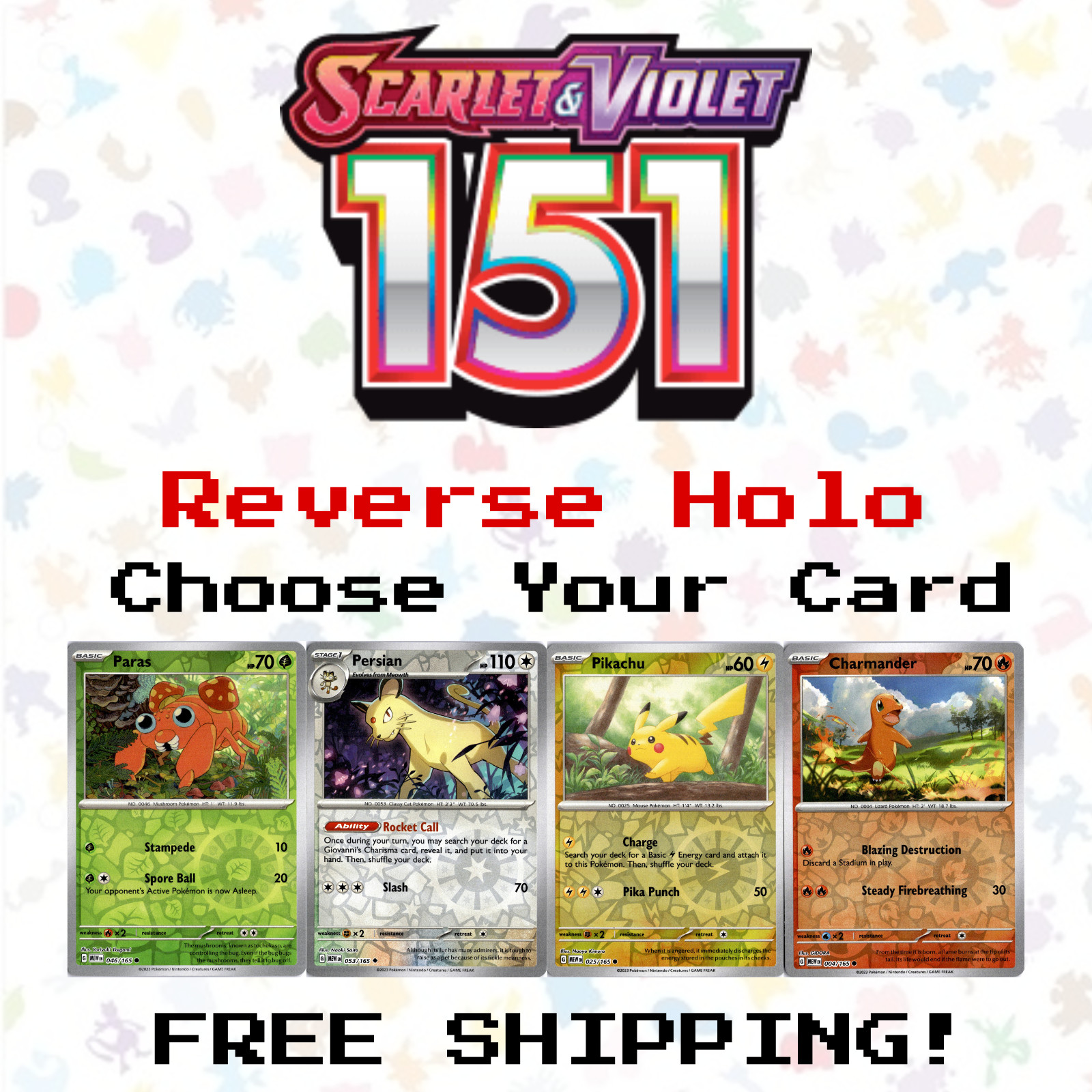 Pokemon 151 Reverse Holo & Holo Cards NM Scarlet & Violet - Choose Your Card!
