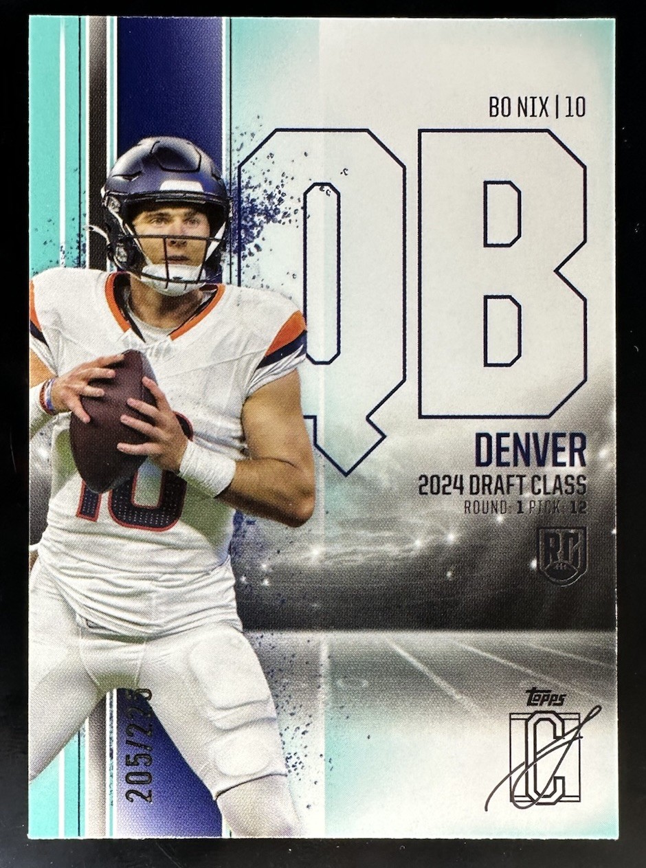 BO NIX - 2024 Topps Signature Class /225 Teal Rookie #100 - Denver Broncos - RC