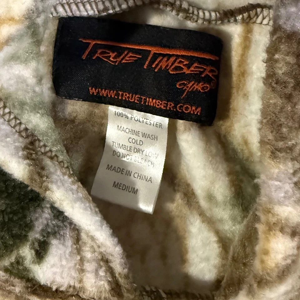 True Timber Camo Fleece Hoodie Skull Antlers Hunting Pullover Mens Medium - Image 3 of 4