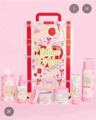 P. Louise Wrapped And Ready Strawberry Snowflake Suitcase plouise skincare set