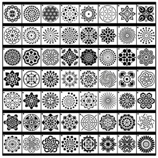 56 Pack Mandala Stencils for Dot Painting on Wood Furniture  Mandala Paintin...