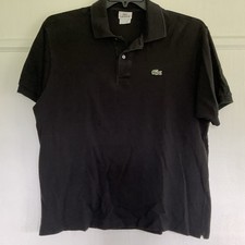 Lacoste Men's Vintage Short Sleeve Black Pullover Polo Shirt Size 6
