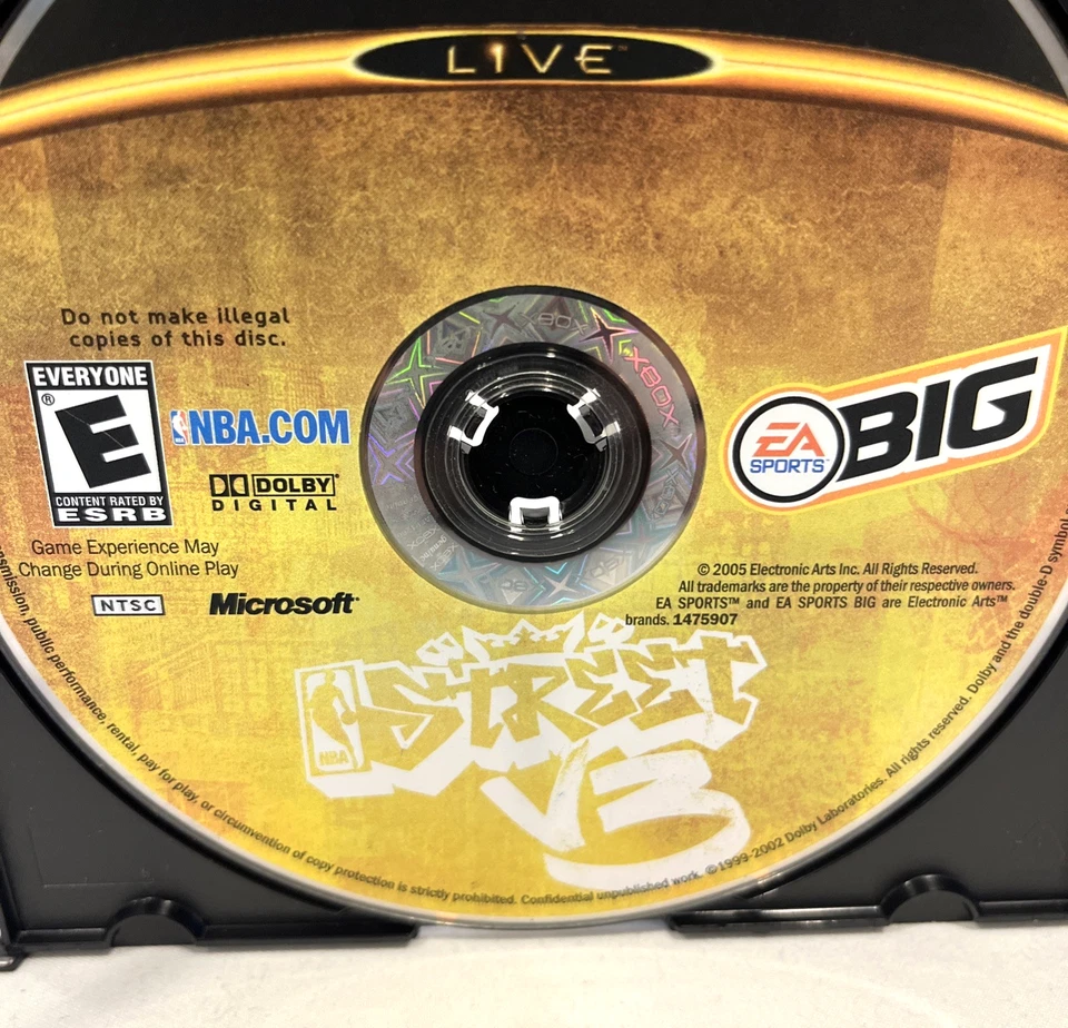 NBA STREET V3 VOL. 3 MICROSOFT XBOX BASKETBALL GAME DISC ONLY 2005 EA SPORTS BIG - Image 2 of 4