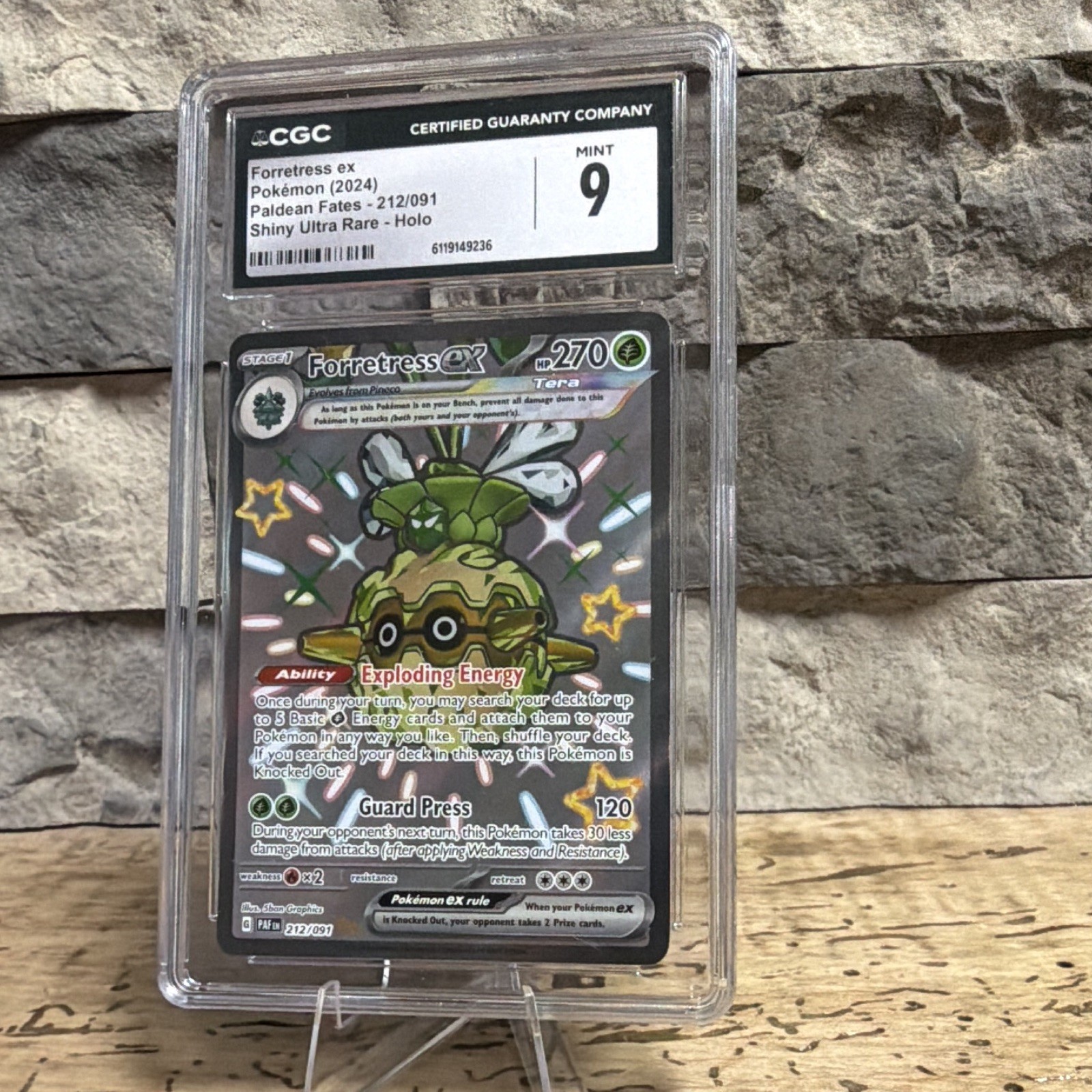 Pokemon Co. 2024 SV: Paldean Fates Forretress ex 212/091 Shiny UR Holo CGC 9