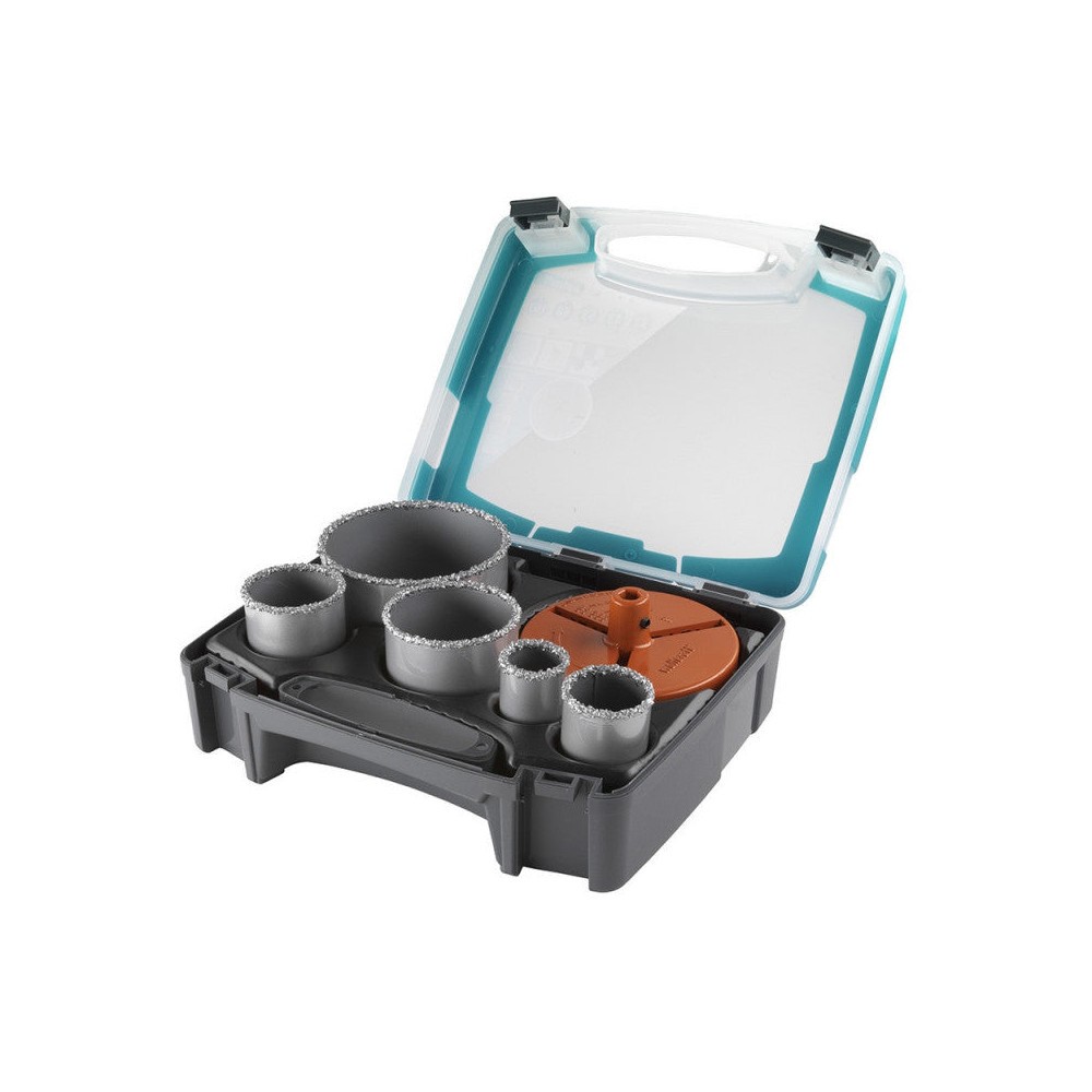 Coffret de 5 trepans maçonnerie Wolfcraft Ø33 à 103mm pour brique