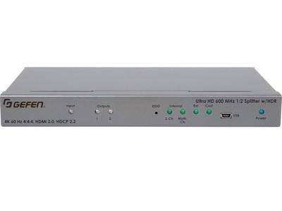 Gefen EXT-UHD600-12 HDMI 1x2 Splitter 4K60Hz HDR HDCP2.2 600MHz