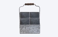 Rae Dunn Desktop Organizer   4 Compartment Galvanized Steel Table Top Caddy