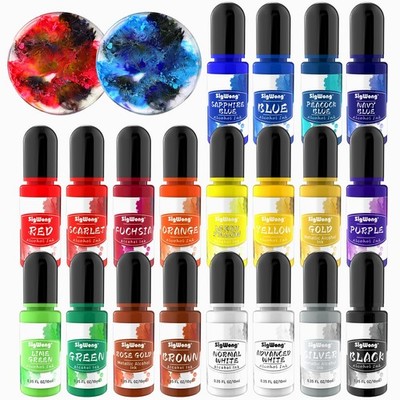 Alcohol Ink Set - Vibrant Colors High Concentrated Alcohol-Based Ink, Concent...