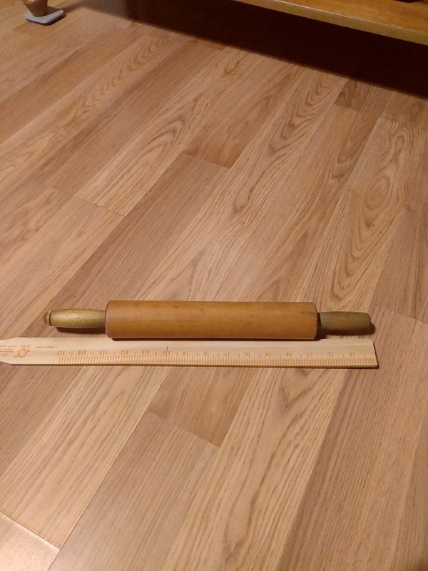 Rolling Pin With Green Handles Vintage