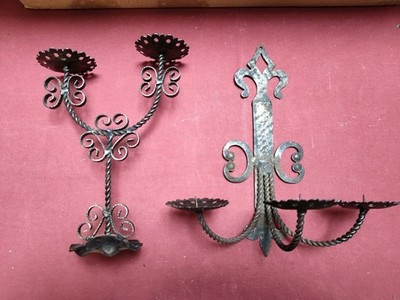 Candle Holders, Wrought Iron 