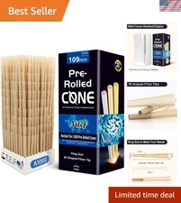Pre Rolled Cones King Size Bulk 1000 Pack | Nature, 109 mm | Natural Pre-Roll...