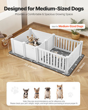 VEVOR Dog Whelping Box, 73x38x19.7 in, Plastic Dog Whelping Pen with Adjustable