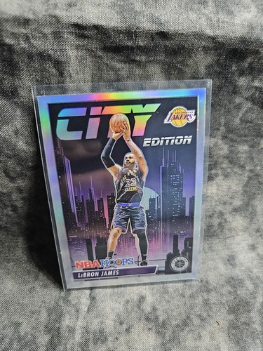 2023-24 Panini NBA Hoops Premium Stock - City Edition Silver Prizm #15 LeBron... - Picture 1 of 5
