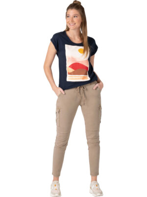 TIMEZONE Damen Cargo Hose Slim MalikaTZ 7/8 - Slim Fit - Beige - Grey Beige