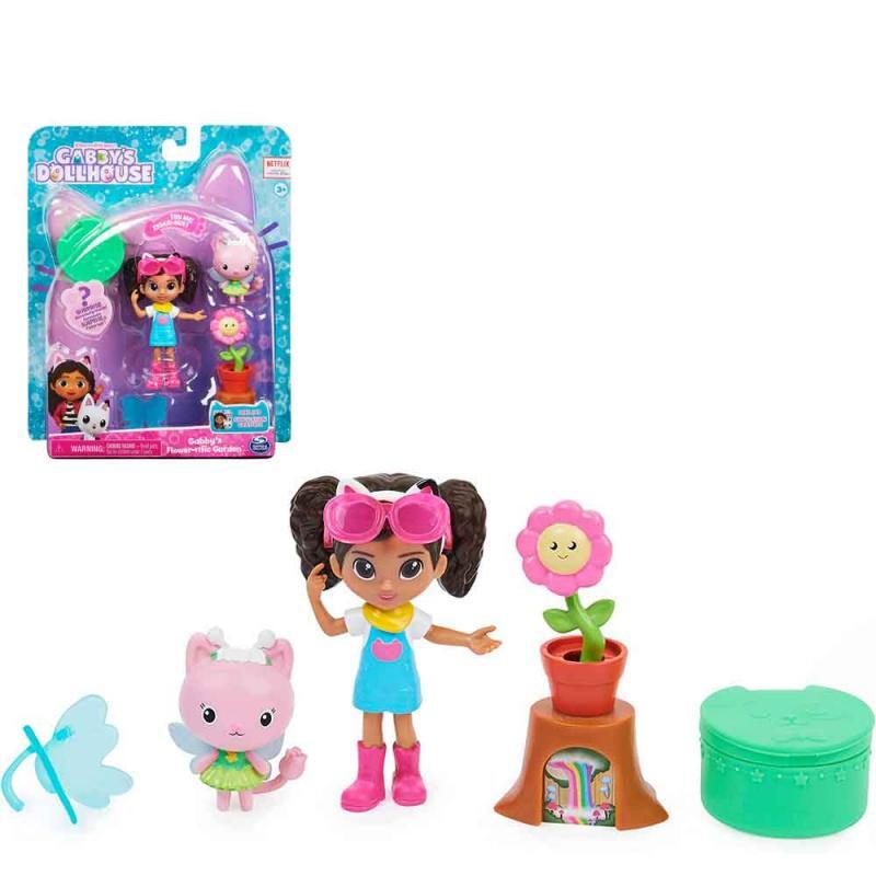 Gabby'S Dollhouse Flower-Rific Figuren Set Mit Gabby Kitty Fee Katze Blumentopf