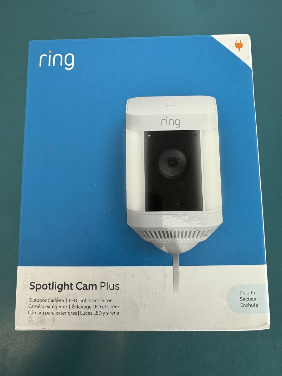 Ring Spotlight Cam Plus, Plug-in /Outdoor Camera/ LED Lights and