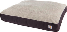 Water-Resistant Large Canvas Pet Bed with Sherpa Top in Deep Wine
